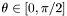 $\theta \in [0,\pi/2]$